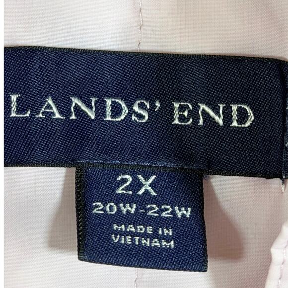 Lands End Women 2X Pink Goose Down Zip Front Puffer Vest Lightweight Winter Warm - Picture 3 of 8